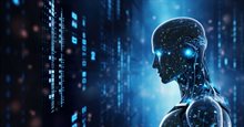 Futuristic AI Robot with Digital Interface